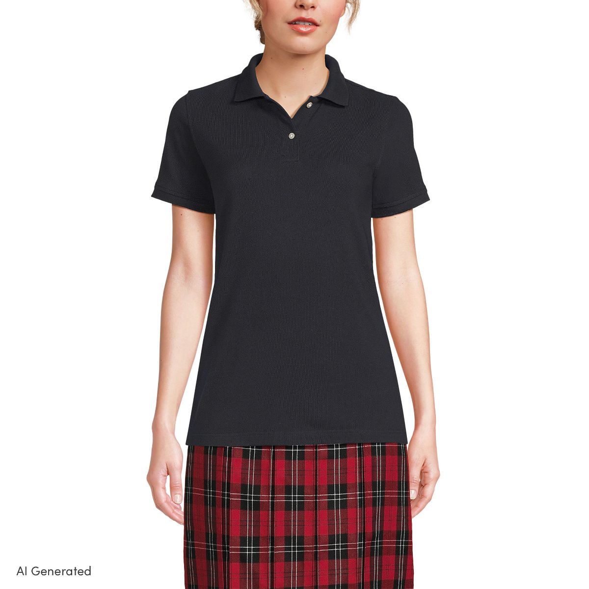 Lands' End School Uniform Young Women's Short Sleeve Mesh Polo Shirt