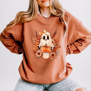 Simply Sage Market Girl Ghost Floral Lightweight Garment Dyed Sweatshirt - 1 of 4