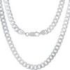 Steeltime unisex sterling silver curb link chain necklace 24". Color Options: Silver, Gold, Two-Tone - 2 of 3