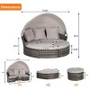 Outdoor Furniture Patio Round Daybed With Canopy, Chaise Lounges With Soft Cushions, Chaise Lounges For Outdoor With Storable Table-Cuddlewood - 4 of 4