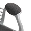 TiramisuBest Teddy Fleece Office Chair, Button Tufted, Padded Armrests, Adjustable, Swivel Wheels, Dark Gray - 2 of 4