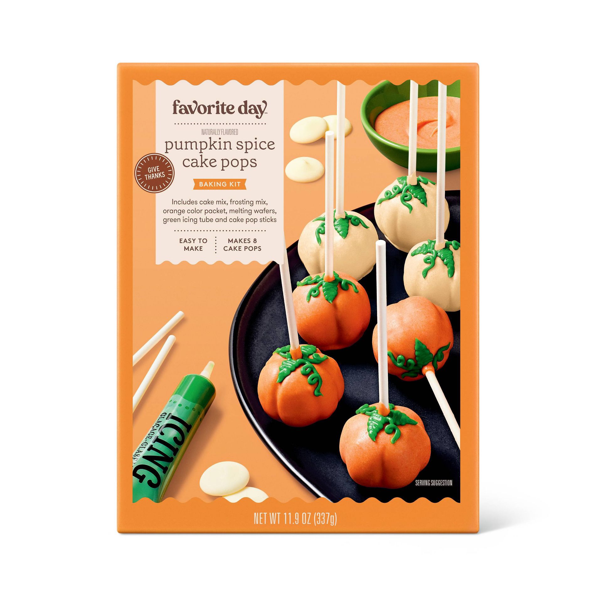 Halloween Fall Pumpkin Spice Cake Pops Kit - 11.9oz - Favorite Day™