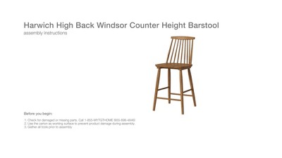 Harwich high back outlet windsor counter stool