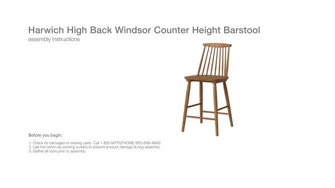 Harwich High Back Windsor Counter Height Barstool - Threshold™, 2 of 12, play video