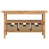 vidaXL Bathroom Vanity Cabinet with Black Marble Sinks Solid Wood Teak - 4 of 4