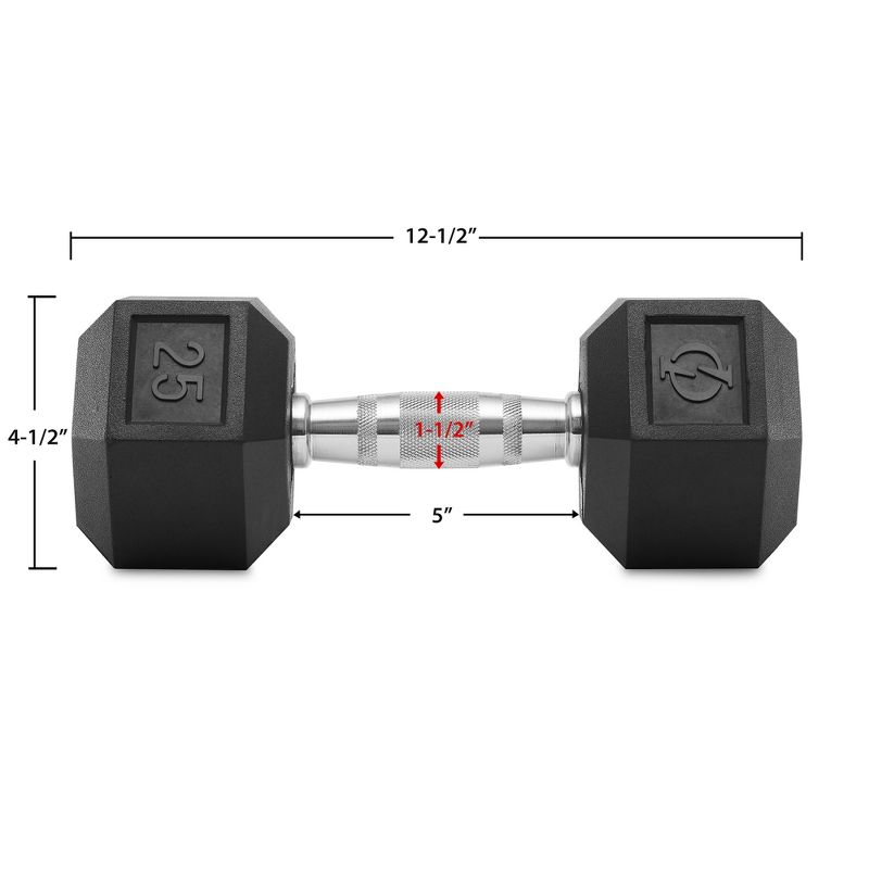 Philosophy Gym Rubber Coated Hex Dumbbell Hand Weights, 3 of 6