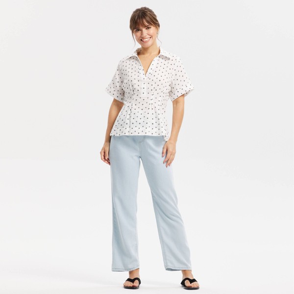 Top con mangas dolman cortas, cuello y escote en V para mujer - Universal Thread™ 3