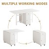 ATJafurn 58.9'' Foldable Dining Table For Small Space, Rectangular Wood Folding Extendable Kitchen Table with Drop Leaves, No Assembly Required - 2 of 4