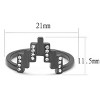 Slickblue Light Black Stainless Steel Ring, Clear Crystal Accent, Women’s Ring, Stackable Style, Black, Sizes 5-10 - 2 of 4