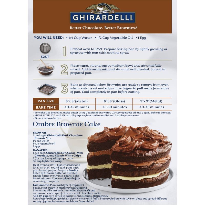 Ghirardelli Dark Chocolate Brownie Mix - 20oz, 2 of 7