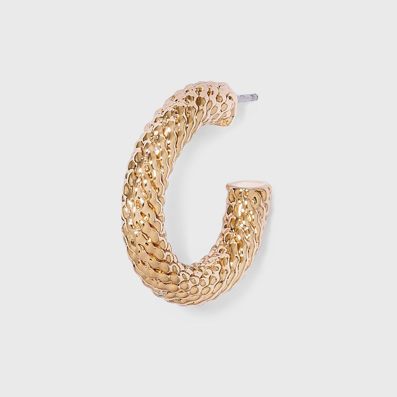 Twisted Texture Small Hoop Earrings - A New Day&#8482; Gold, 3 of 4