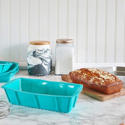 Teal Silicone Non-stick Round and Square Baking Pan Set