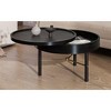 Okak Modern Coffee Table Set of 2 Nesting Tables, Round Side Table for Living Room, Accent Table with Marbling Top Gold Base - 3 of 4