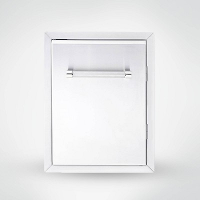 KitchenAid 18" Outdoor Kitchen Built-In Grill Cabinet Single Access Door - Silver