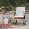 Rustic Acacia Wood Accent Chair, Wood Rocking Chair with Water-Resistant Cushions, Armchair for Porch, Garden or Bedroom -Christopher Knight Home - 2 of 4