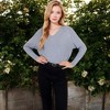 Anna-Kaci Women's Textured Knit Sweater with V-Neckline and Ribbed Sleeves - 2 of 4