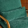 Karl Home Dark Green Mid Century Solid Wood Accent Chair Chenille Armchair - 4 of 4