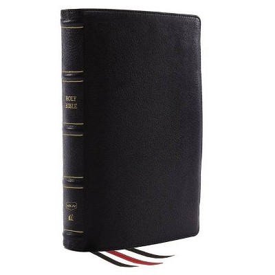 Nkjv, Reference Bible, Classic Verse-By-Verse, Center-Column, Genuine Leather, Black, Red Letter, Comfort Print - by  Thomas Nelson (Leather Bound)