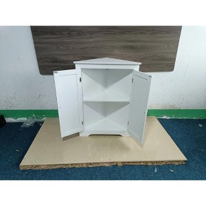 LunaLulinlk Floor Standing Narrow Cabinet Organizer with Adjustable Shelves, White - 1 of 4