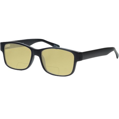Enhance BIG&TALL EN4075 Mens Polarized Bi-Focal Sunglasses 41 Options Black 60mm Blue Mirror +1.00
