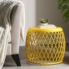 Stylish and Durable Outdoor Iron Side Table with Lattice Design – Lightweight, Weather-Resistant, No Assembly Required-Coolbibila - 2 of 4