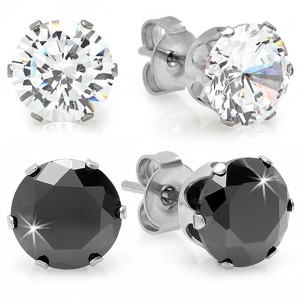 Steeltime Ladies stainless steel 8mm ball stud earrings - 1 of 4