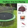 UNISOAR 15FT Trampoline with Basketball Hoop Inflator and Ladder，Green - 4 of 4
