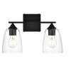 Elegant Lighting Harris 2 light Black and Clear Bath Sconce - 2 of 2