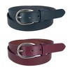 CTM Women's Adjustable Smooth Leather Dress Belt Set - 3 of 3