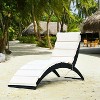 64'' Beige Foldable Patio Lounge Chair with Cushion for Backyard - 4 of 4