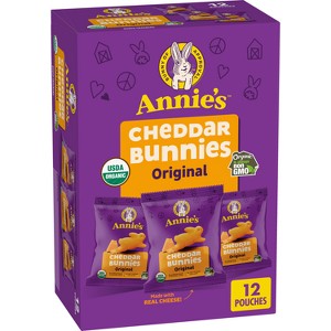 Annie's Organic Cheddar Bunnies Baked Snack Crackers - 12oz/12pk - 1 of 4