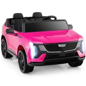 Costway 2 Seater Ride on Truck with Remote Control 3 Speeds LED Lights Horn Music Story Black/Pink/White - 1 of 4
