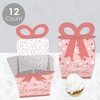 Big Dot of Happiness Pink Rose Gold Birthday - Square Favor Gift Boxes - Happy Birthday Party Bow Boxes - Set of 12 - 3 of 4