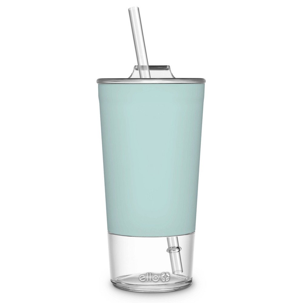 Ello Tidal 20oz Glass Tumbler with Lid - Mint