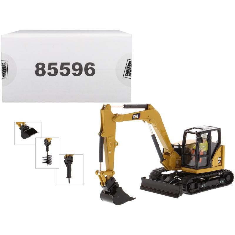 CAT Caterpillar 308 CR Next Gen. Mini Hydraulic Excavator with Work Tools & Operator "High Line" 1/50 by Diecast Masters, 1 of 5