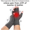 HTUTWOO Compression Arthritis Gloves for Men Women, Health Care Gloves with Anti-Slip Adhesive Dots, Fingerless Design for Hand Pain Relief - 2 of 4