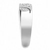 Slickblue Men's Polished Stainless Steel Ring - Clear CZ Fashion Band, Classic Wedding & Engagement Ring, Size 8-13 - 4 of 4