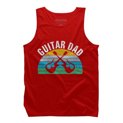 Men's Design By Humans Retro Dueling Electric Guitar Dad By DragonTee Tank Top