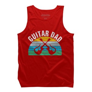 Men's Design By Humans Retro Dueling Electric Guitar Dad By DragonTee Tank Top - 1 of 2