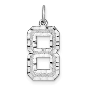 Black Bow Jewelry 14k White Gold, Varsity Collection, Large D/C Pendant, Number 8 - 1 of 4