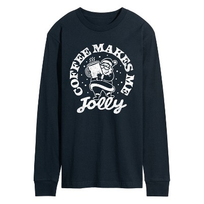 Men's - Instant Message - Coffee Makes Me Jolly Long Sleeve Graphic T-Shirt