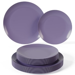 Trendables Disposable Plastic Plate Set - 20 x 8" and 20 x 10" Setting for 20 People-40 Count Plates. - 1 of 4