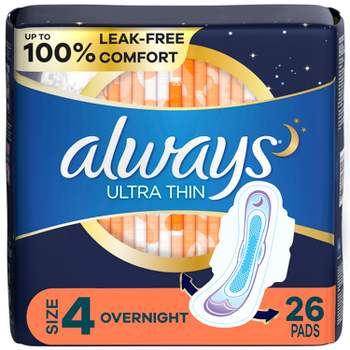 Always ZZZ Overnight Pads for Women Size 6, Unscented with Wings, 40 Count