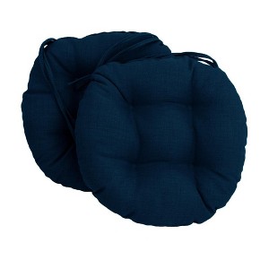 Blazing Needles, 16-inch Spun Polyester Solid Outdoor Round Tufted Chair Cushions (Set of 2) - 1 of 1