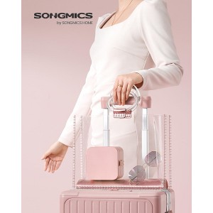 2-Layer Travel Jewelry Organizer Box - Portable Earring Storage Case for Small Accessories, Versatile Jewelry Holder, Jelly Pink - 1 of 4