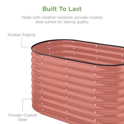 Terracotta Powder-Coated Steel Outdoor Raised Garden Bed
