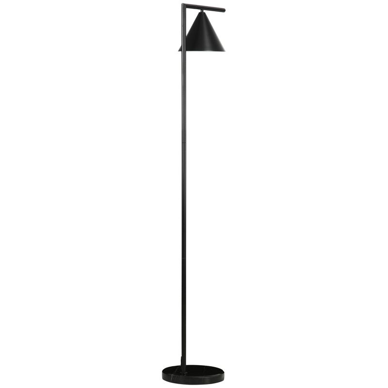 HOMCOM Modern Floor Lamps for Living Room Lighting, Adjustable Standing Lamp for Bedroom Lighting, Black, 4 of 7