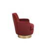 Velvet Swivel Barrel Chair, Comfy Round Accent Armchair with 360° Swivel & Gold Iron Base for Living Room & Bedroom - 4 of 4