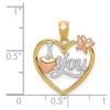 Black Bow Jewelry 14k Yellow & Rose Gold, White Rhodium I Love You Heart Pendant, 17mm - 4 of 4