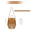 Crossbody Bag for Women, PU Leather Small Tassel Shoulder Purse - 2 of 4
